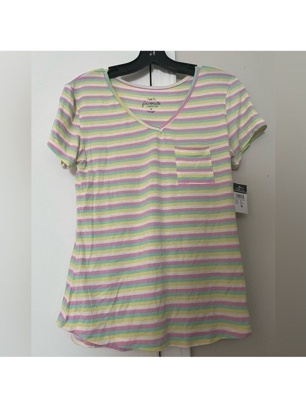 Rue21 Multicolor Striped V-Neck Tee NWT